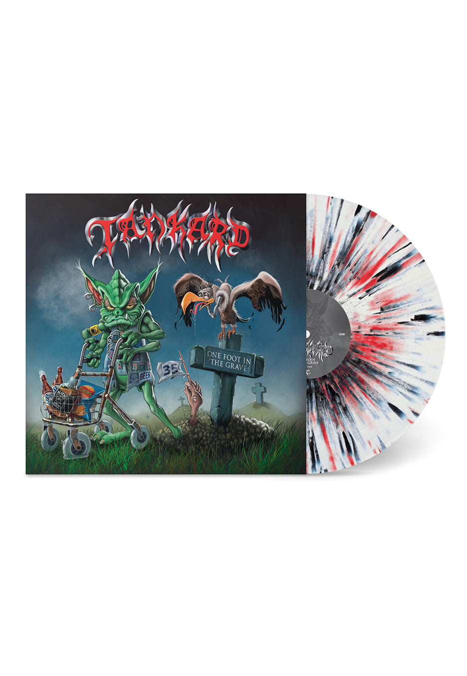 Tankard - One Foot In The Grave Ltd. White w/ Black/Red - Splattered Vinyl  | Neutral-Image