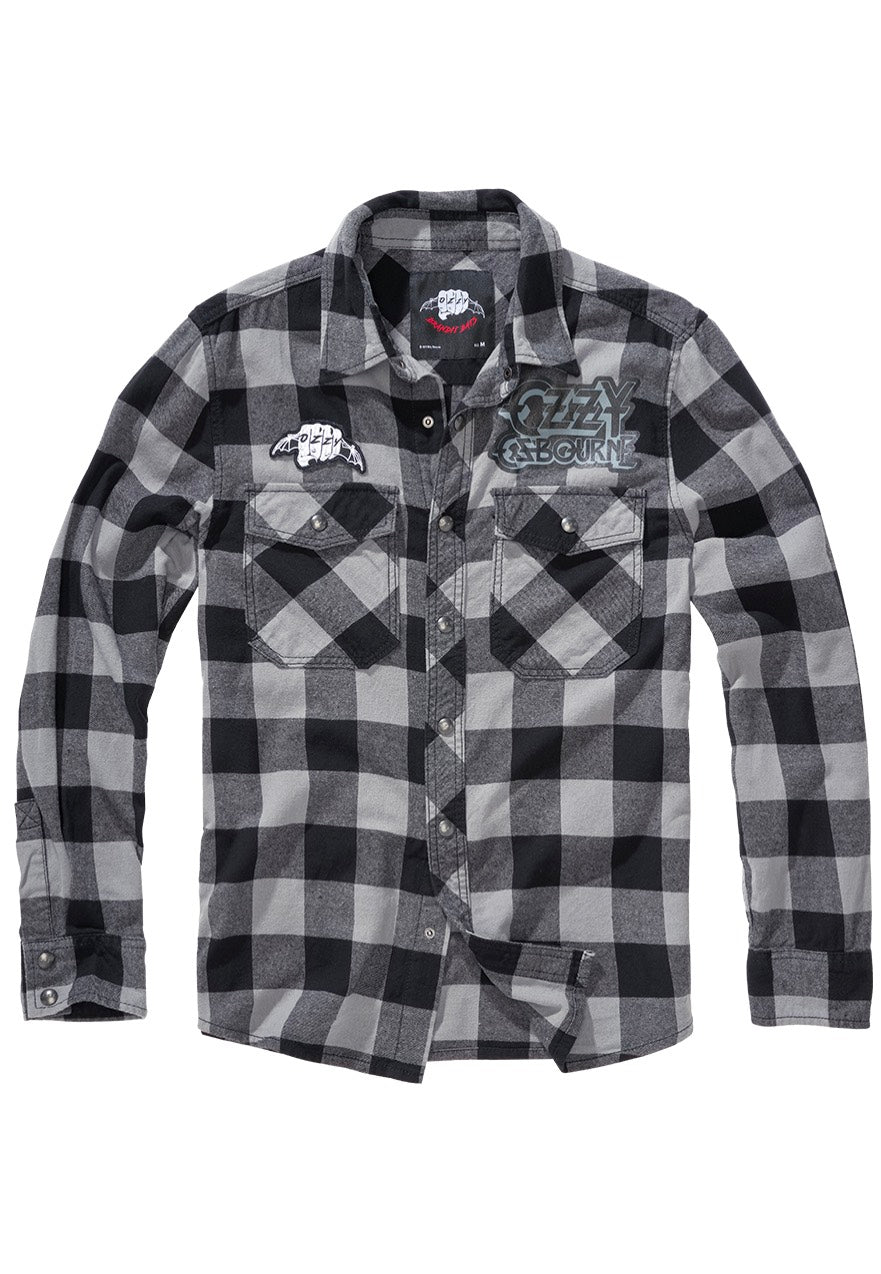 Brandit x Ozzy Osbourne - Check Shirt Long - Shirt | Neutral-Image