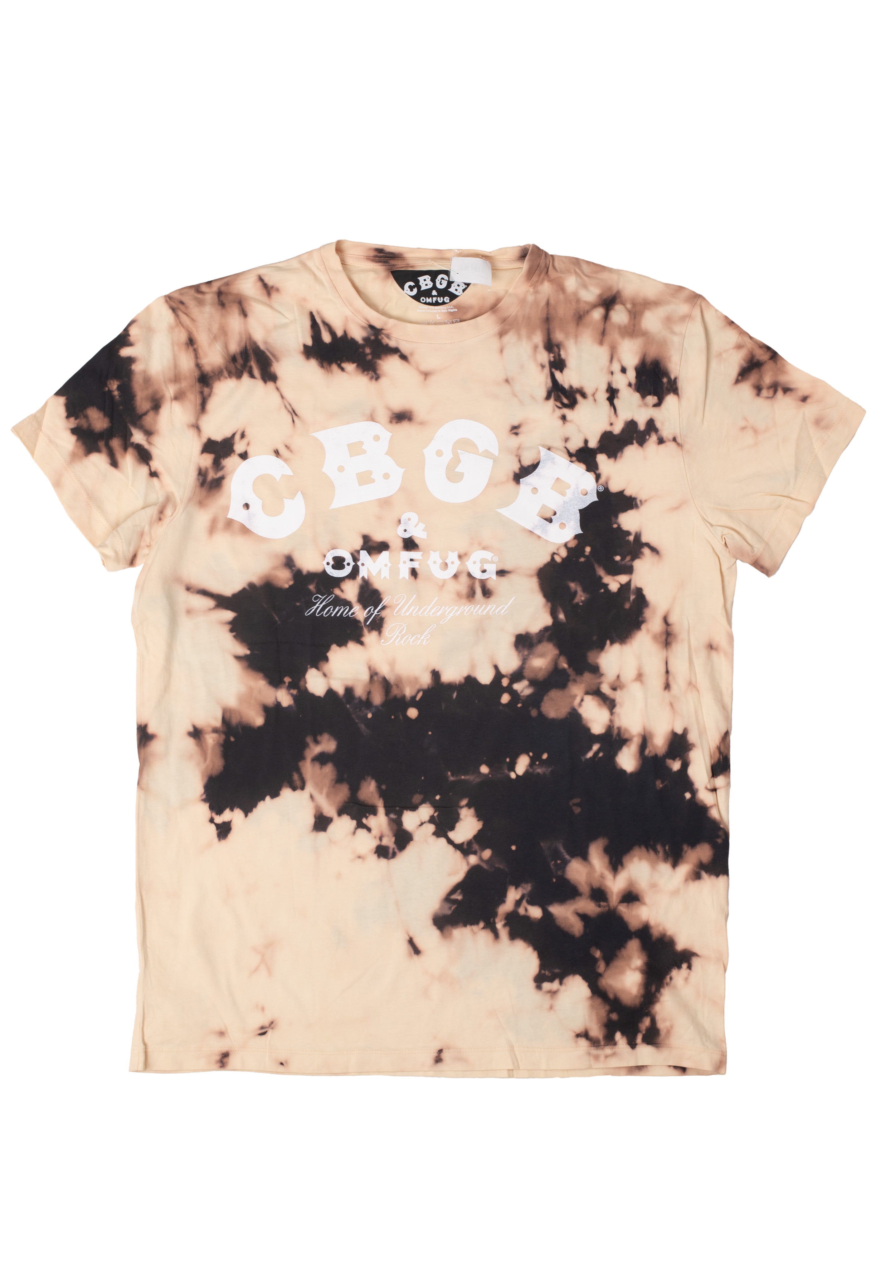 CBGB - Classic Logo Dip Dye Black/Tan - T-Shirt | Neutral-Image