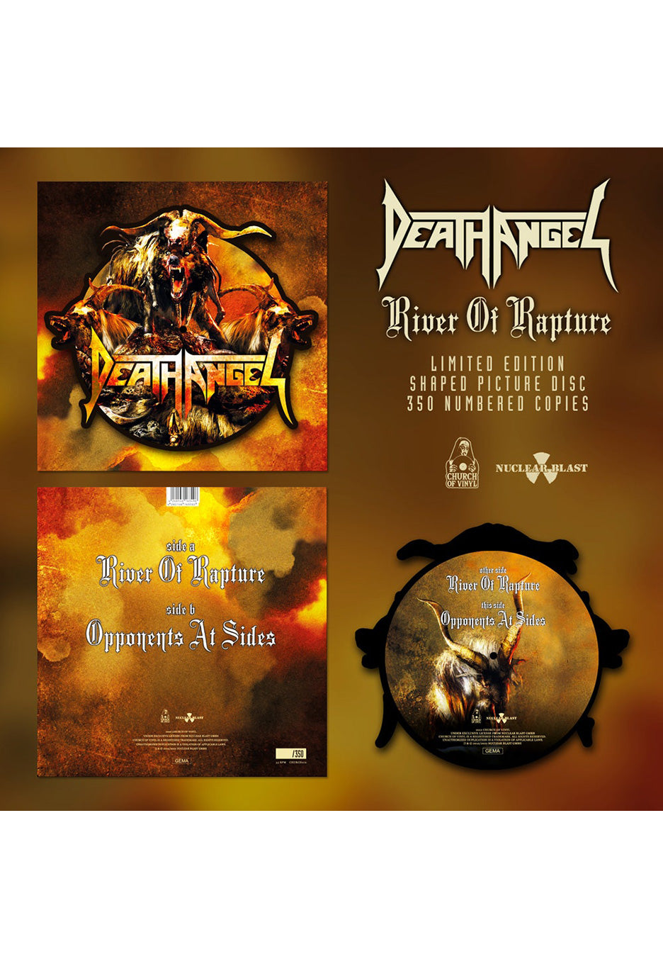 Death Angel - River Of Rapture Shape - Colored Mini Vinyl | Neutral-Image