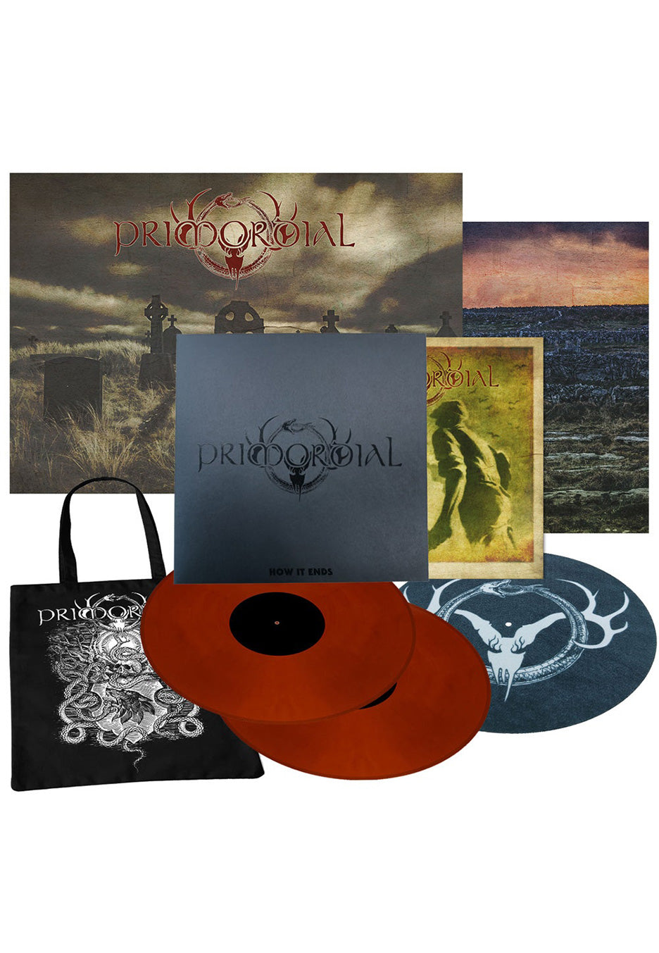 Primordial - How It Ends Brick Red - Marbled Vinyl | Neutral-Image